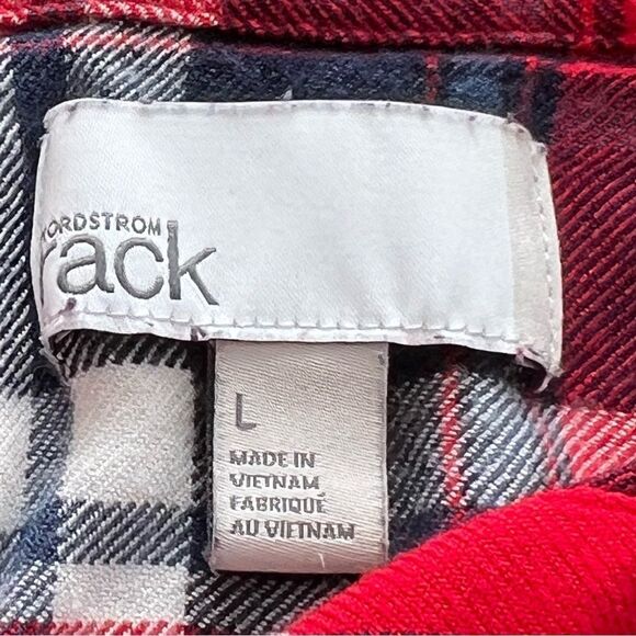 Nordstrom Red and Blue Plaid Button Down Shirt size Large - Picture 5 of 9